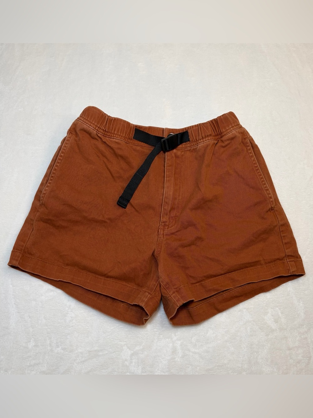 Topo Designs XS Belted Utility Hiking Shorts Organic Cotton Trailwear Gorp Rust